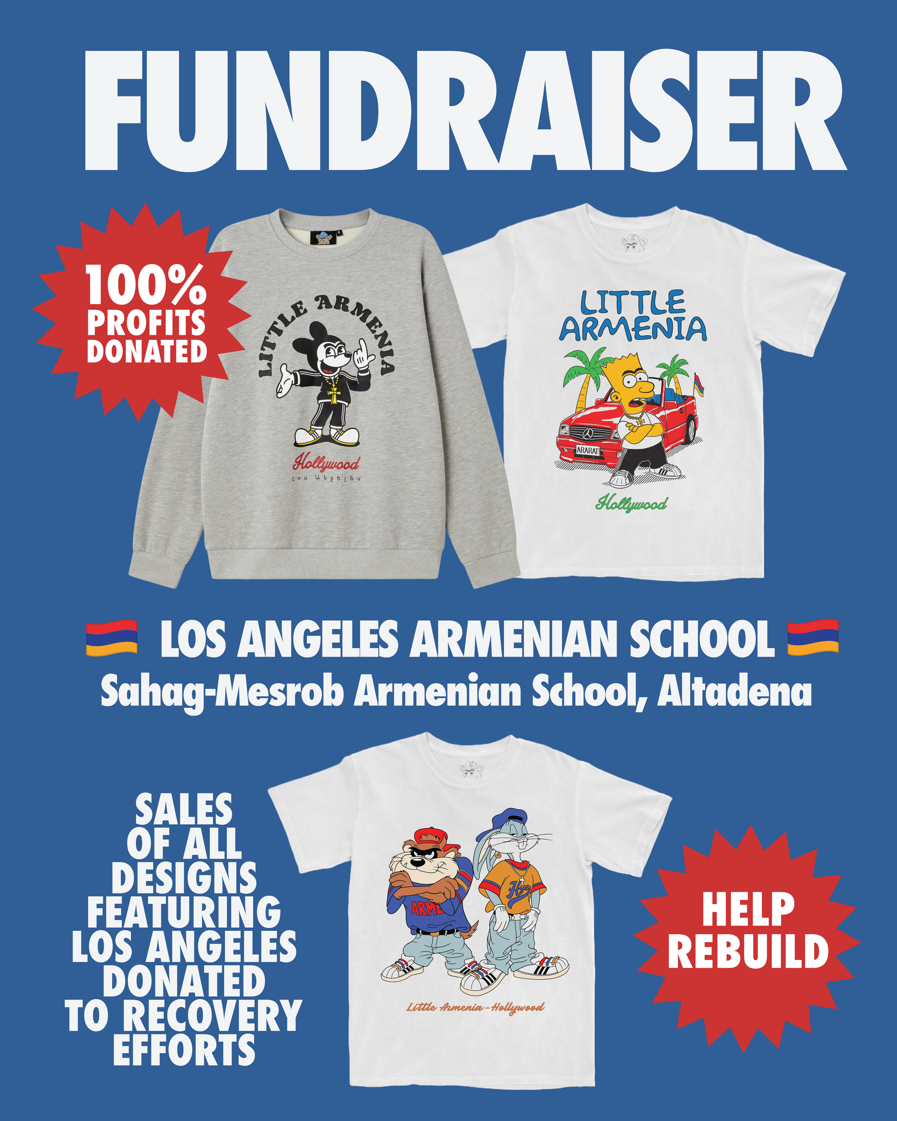 FUNDRAISER FOR SAHAG-MESROB ARMENIAN SCHOOL - Little Armenia Mickey Sweatshirt